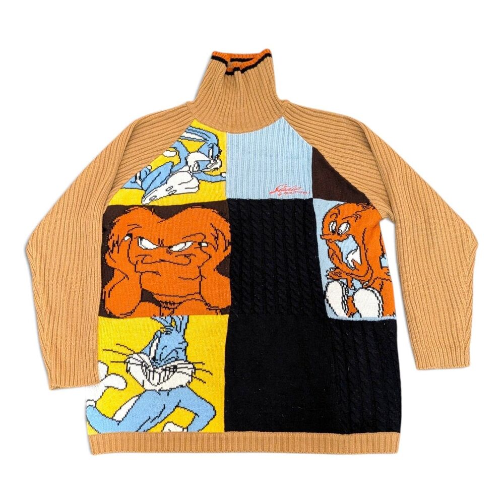 Studio Southpole Looney Tunes Gossamer Bugs Bunny Turtleneck Sweater Jumper XXL